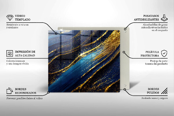Tűzhelyvédő üveglap Sötétkék absztrakció