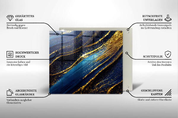 Tűzhelyvédő üveglap Sötétkék absztrakció