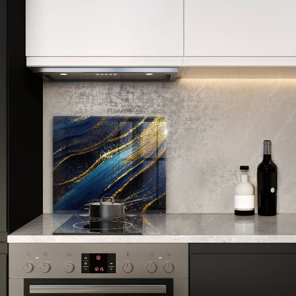 Tűzhelyvédő üveglap Sötétkék absztrakció