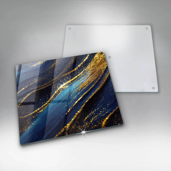 Tűzhelyvédő üveglap Sötétkék absztrakció