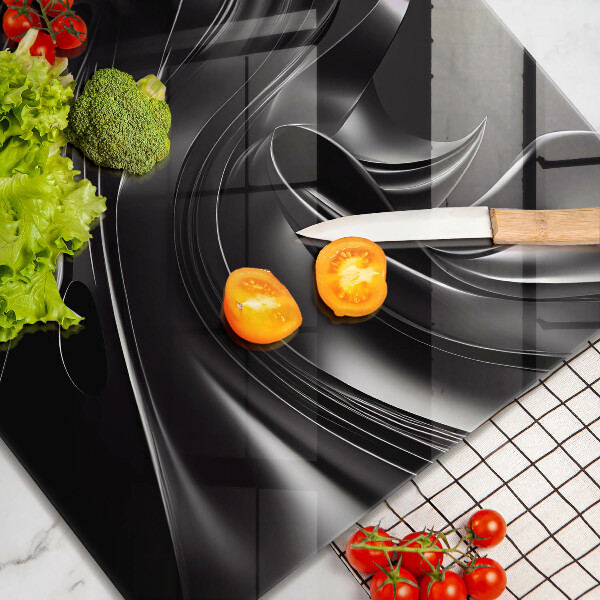 Tűzhelyvédő üveglap Absztrakt fekete massza