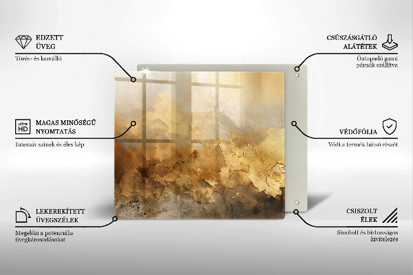 Tűzhelyvédő üveglap Gazdag textúra