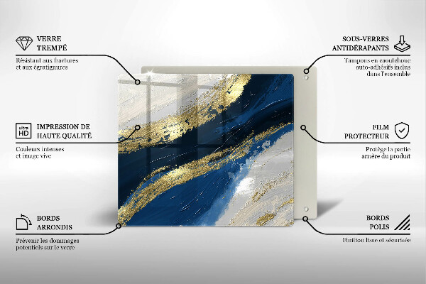 Tűzhelyvédő üveglap Textúra arannyal