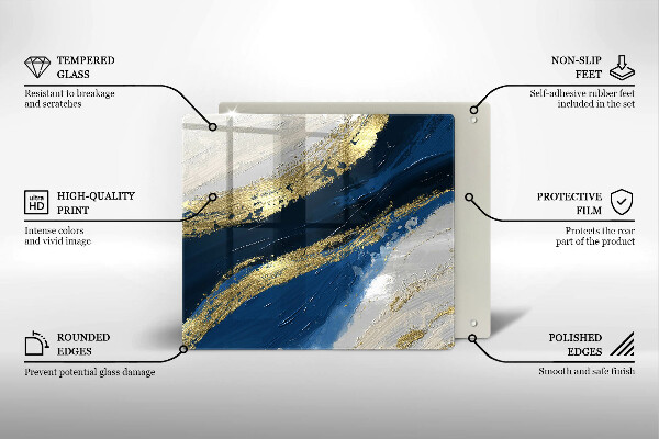Tűzhelyvédő üveglap Textúra arannyal