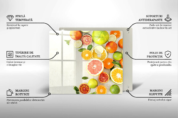 Tűzhelyvédő üveglap Citrusfélék