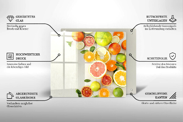 Tűzhelyvédő üveglap Citrusfélék