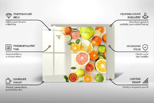 Tűzhelyvédő üveglap Citrusfélék