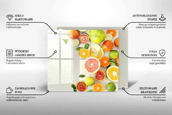 Tűzhelyvédő üveglap Citrusfélék