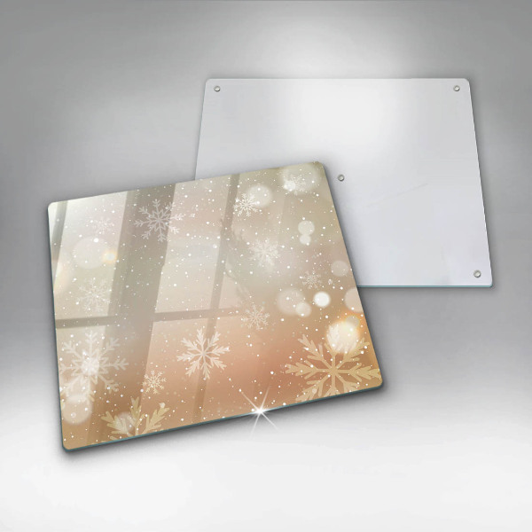 Tűzhelyvédő üveglap Hópelyhek