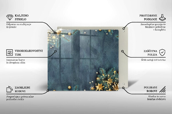 Tűzhelyvédő üveglap karácsonyi díszek