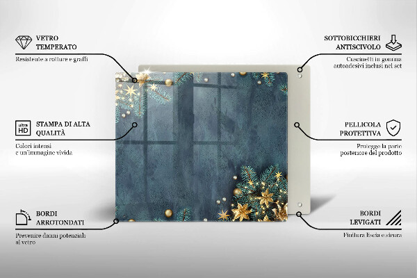 Tűzhelyvédő üveglap karácsonyi díszek