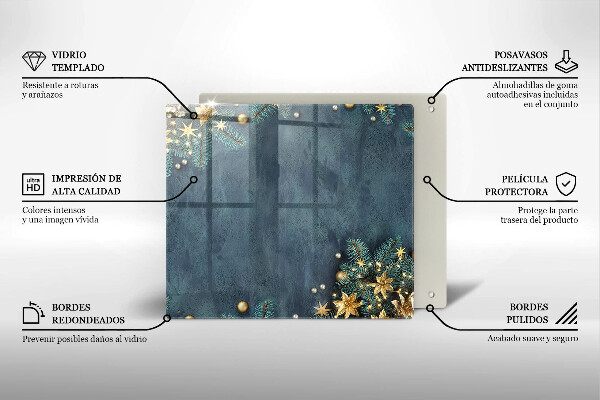 Tűzhelyvédő üveglap karácsonyi díszek