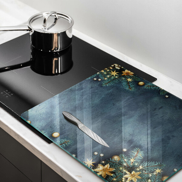 Tűzhelyvédő üveglap karácsonyi díszek