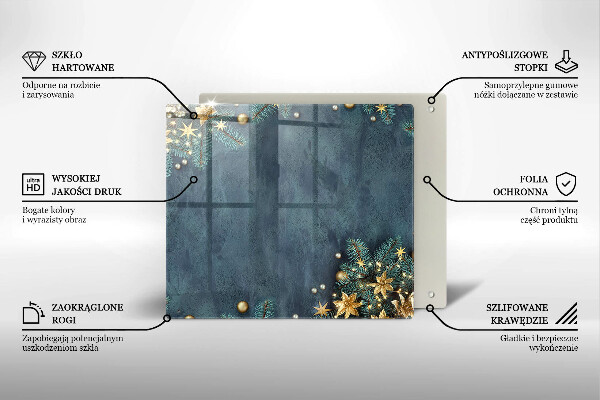 Tűzhelyvédő üveglap karácsonyi díszek