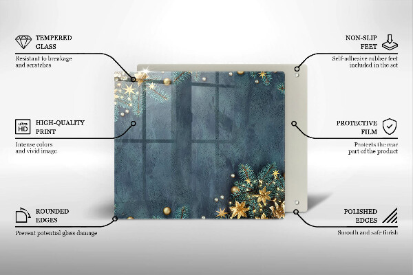 Tűzhelyvédő üveglap karácsonyi díszek