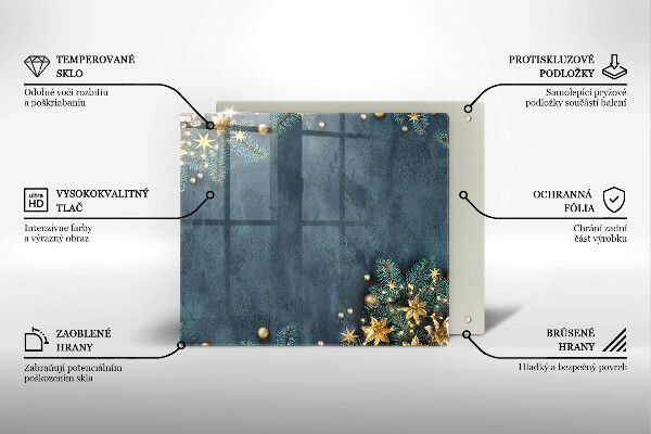 Tűzhelyvédő üveglap karácsonyi díszek