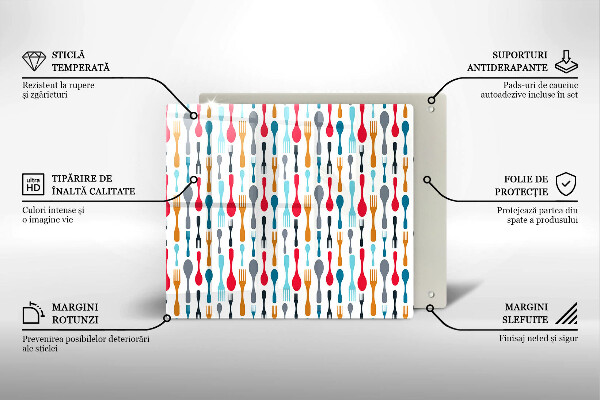 Tűzhelyvédő üveglap Kanál illusztráció