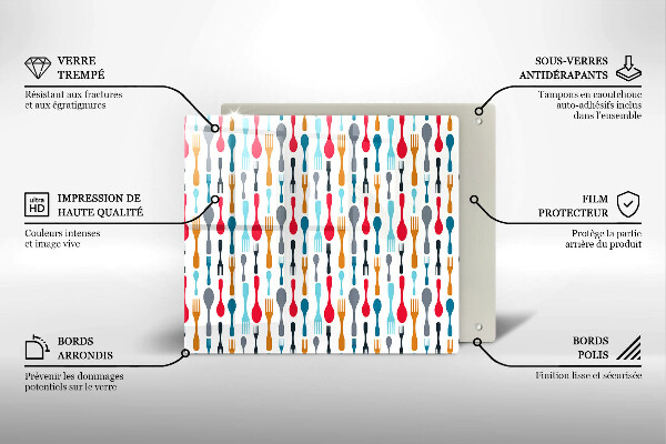 Tűzhelyvédő üveglap Kanál illusztráció