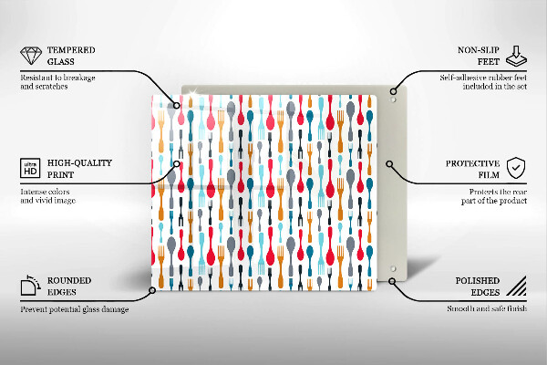 Tűzhelyvédő üveglap Kanál illusztráció