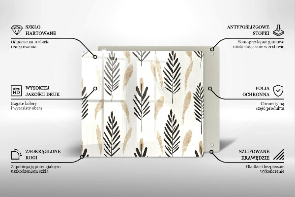 Tűzhelyvédő üveglap Boho növények