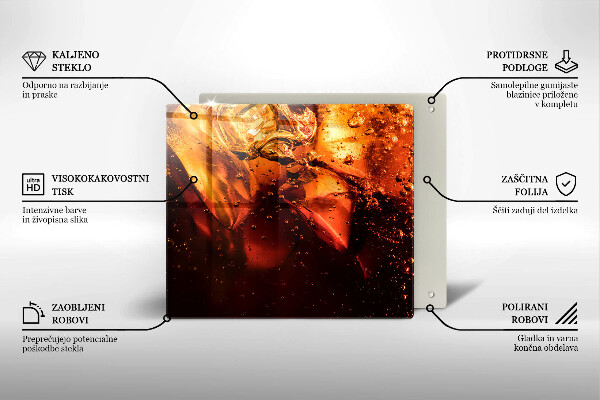 Tűzhelyvédő üveglap Cola ital jéggel