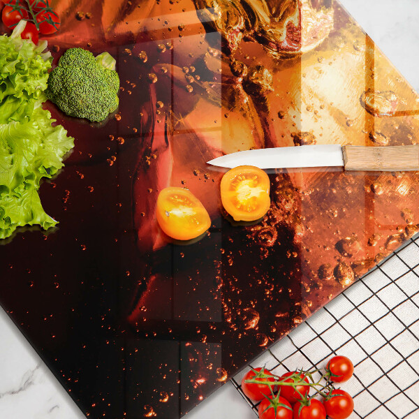 Tűzhelyvédő üveglap Cola ital jéggel