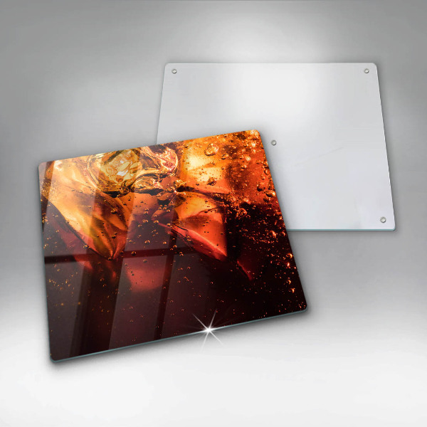 Tűzhelyvédő üveglap Cola ital jéggel