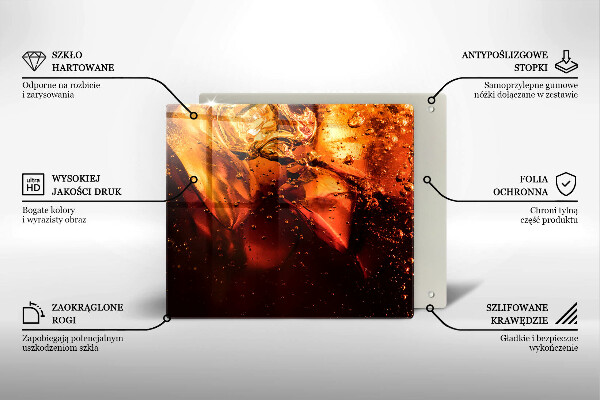 Tűzhelyvédő üveglap Cola ital jéggel