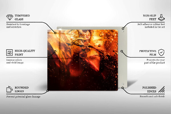 Tűzhelyvédő üveglap Cola ital jéggel