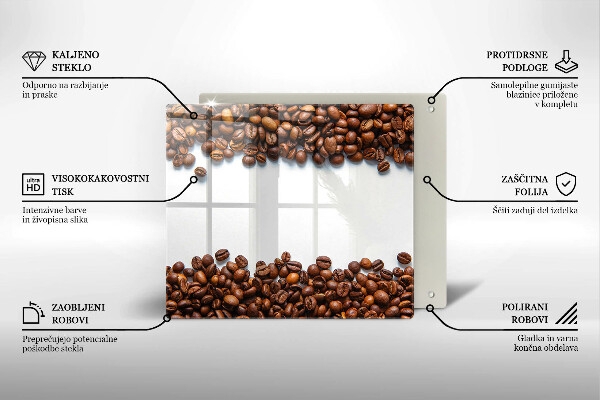 Tűzhelyvédő üveglap Kávébab