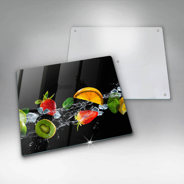 Tűzhelyvédő üveglap Gyümölcsök vízben