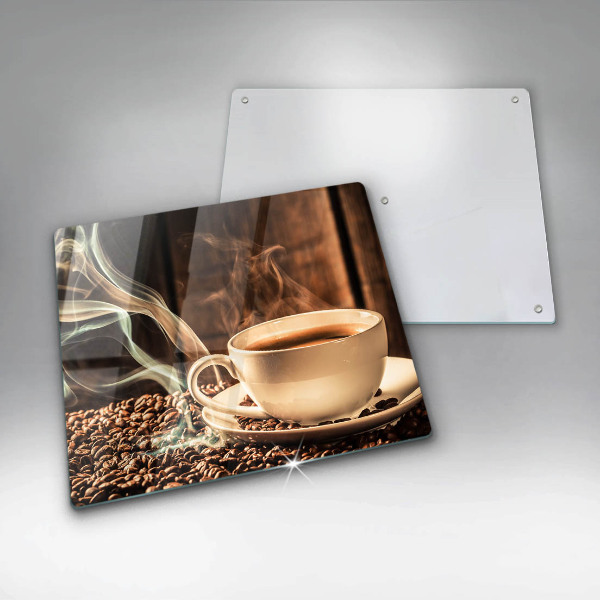 Tűzhelyvédő üveglap Csésze és kávébab