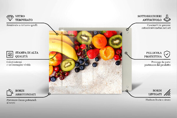 Tűzhelyvédő üveglap Ünnepi gyümölcsök