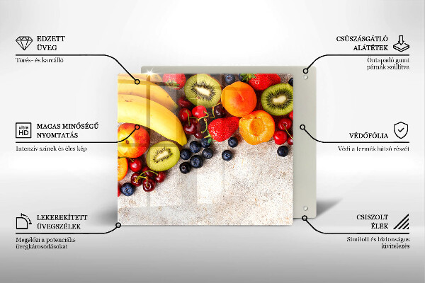 Tűzhelyvédő üveglap Ünnepi gyümölcsök