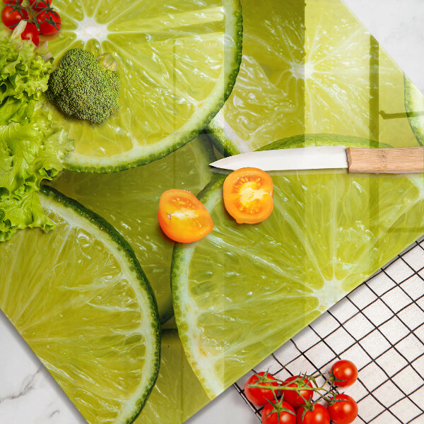 Tűzhelyvédő üveglap Lime szeletek