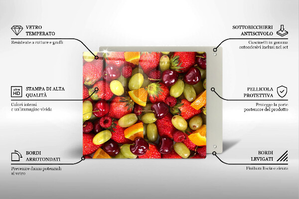 Tűzhelyvédő üveglap Nyári gyümölcsök