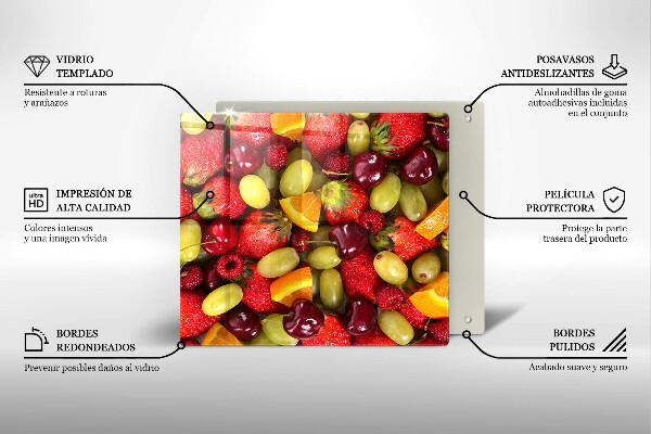 Tűzhelyvédő üveglap Nyári gyümölcsök