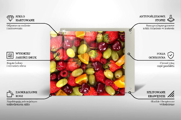 Tűzhelyvédő üveglap Nyári gyümölcsök