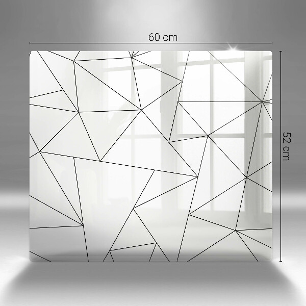 Tűzhelyvédő üveglap Fehér háromszögek