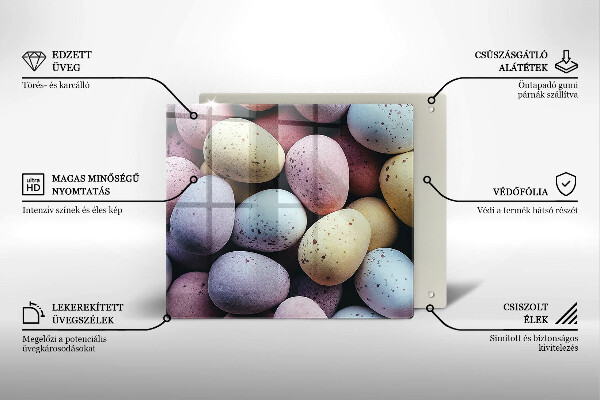 Tűzhelyvédő üveglap húsvéti tojás