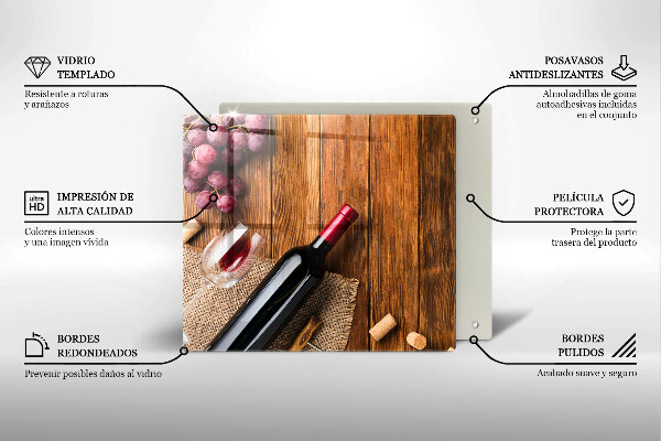 Tűzhelyvédő üveglap Egy üveg vörösbor