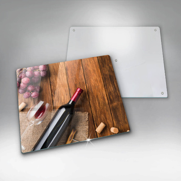 Tűzhelyvédő üveglap Egy üveg vörösbor