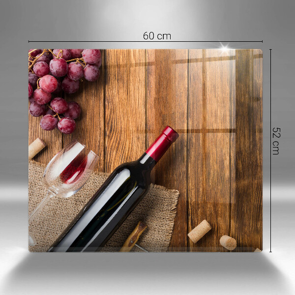 Tűzhelyvédő üveglap Egy üveg vörösbor