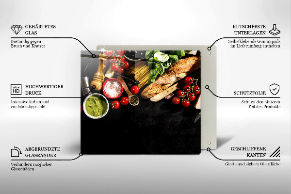 Tűzhelyvédő üveglap Olasz alapanyagok és fűszerek