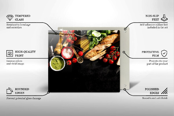 Tűzhelyvédő üveglap Olasz alapanyagok és fűszerek