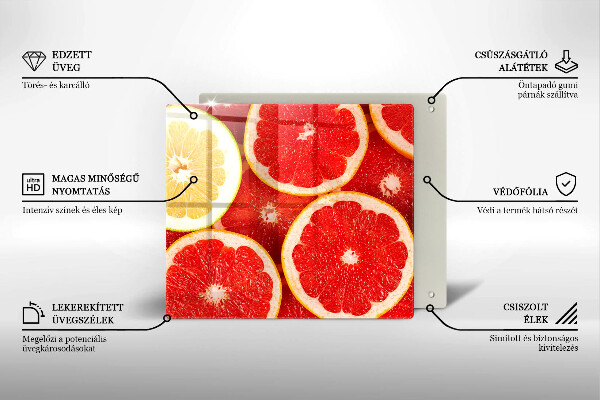 Tűzhelyvédő üveglap Grapefruit szeletek