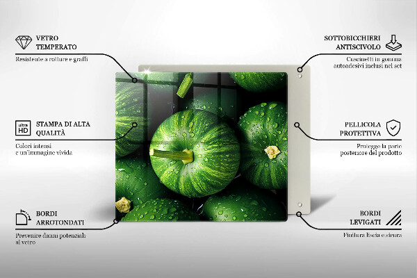 Tűzhelyvédő üveglap Zöld sütőtök