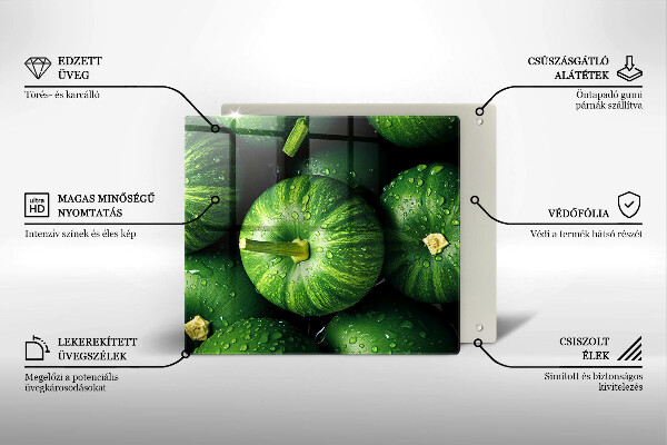 Tűzhelyvédő üveglap Zöld sütőtök