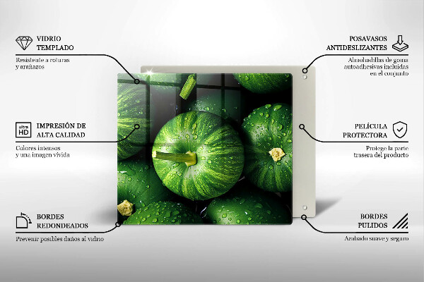 Tűzhelyvédő üveglap Zöld sütőtök