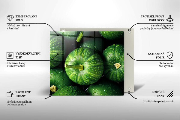 Tűzhelyvédő üveglap Zöld sütőtök